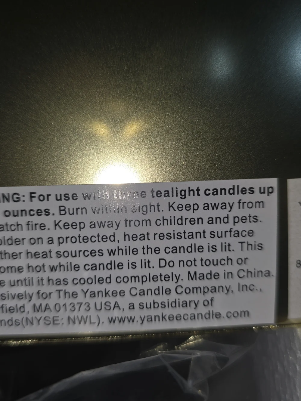 NIB Yankee Candle Gold Botanical Cutout Candle Holder